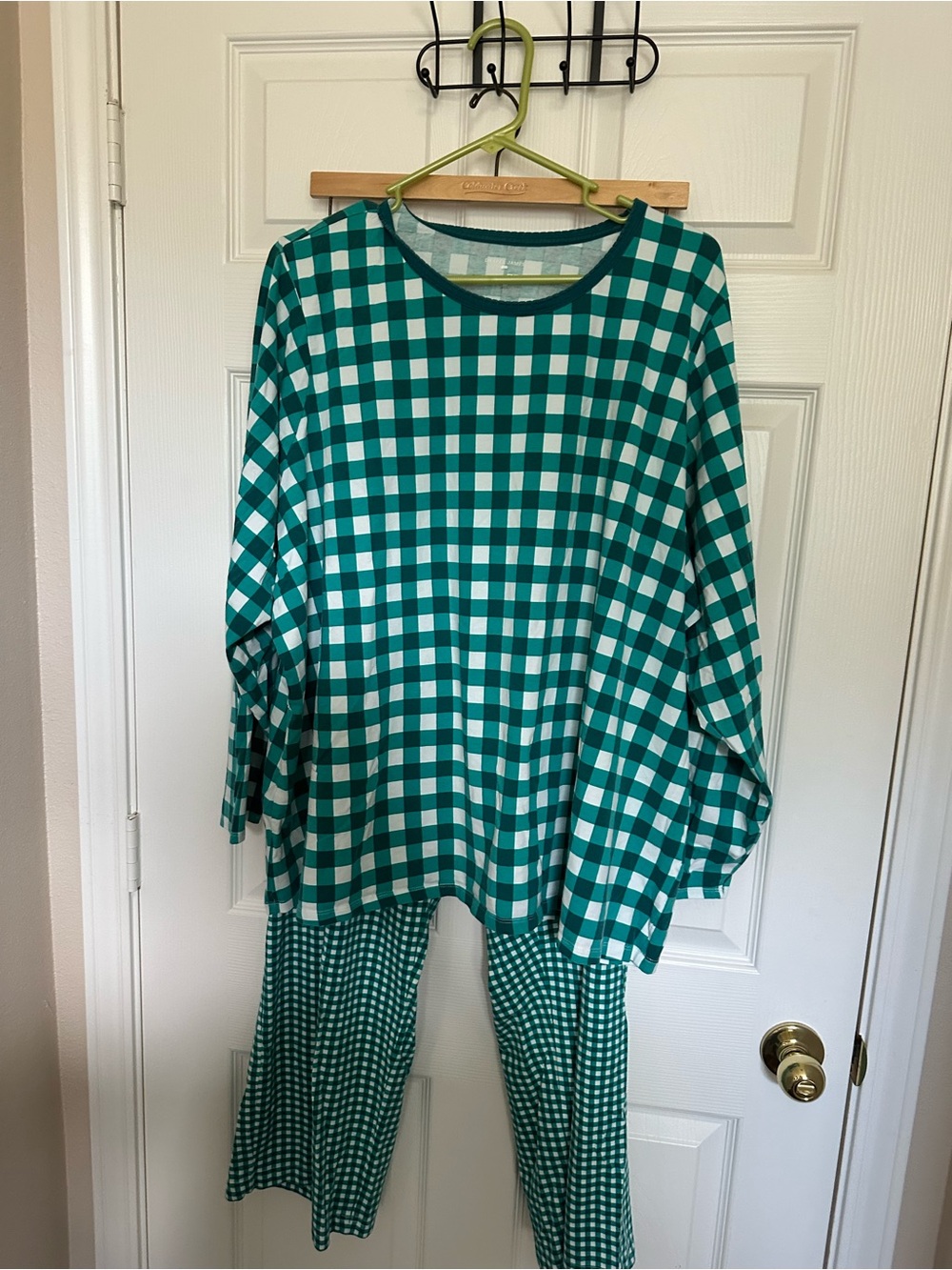 Lands End green check pajama set size 3X.  Draper James collaboration. EUC